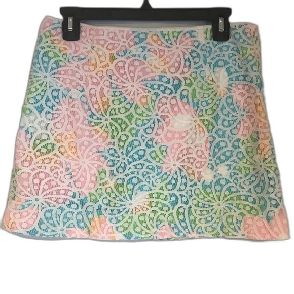 Lilly Pulitzer Tate Mini Skirt Women's Size Small Sailsbury Resort Lace Overlay - Picture 9 of 10